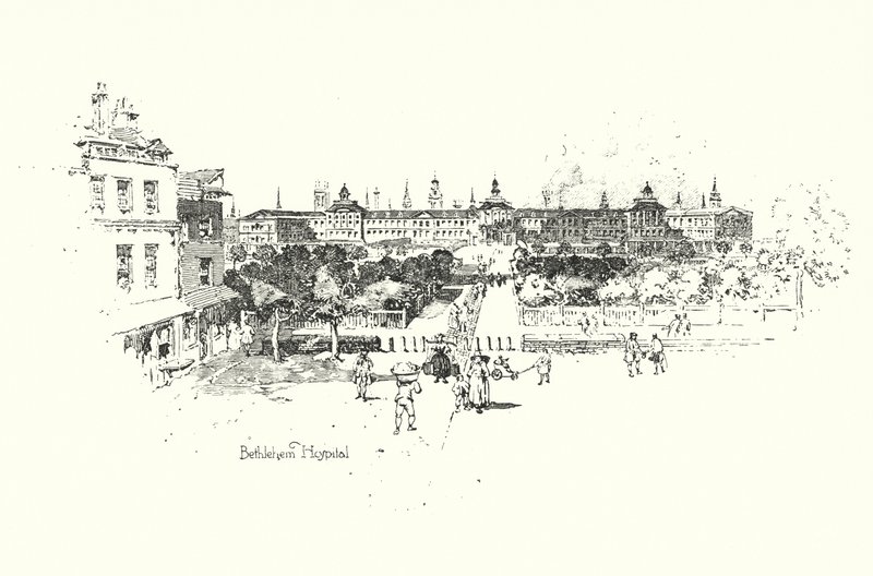 Bethlehem Hospital, London (litho) alkotó: Herbert (after) Railton