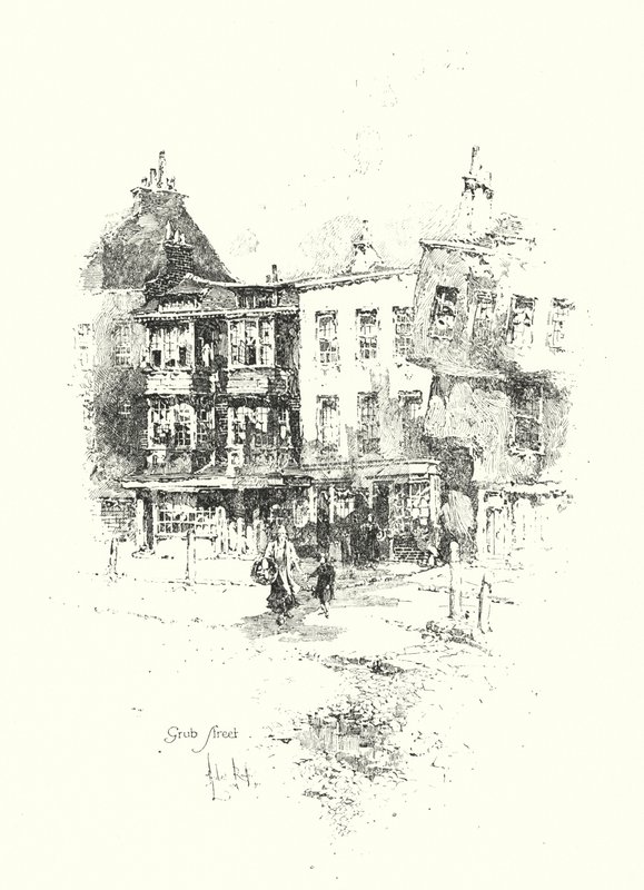 Grub Street, London (litho) alkotó: Herbert (after) Railton