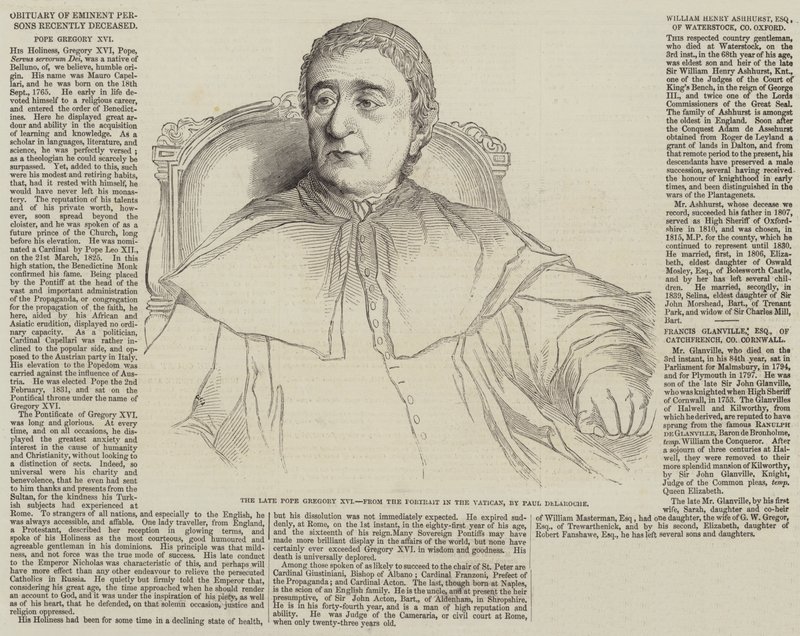 A közelmúltban elhunyt jeles személyek gyászjelentései alkotó: Hippolyte Delaroche