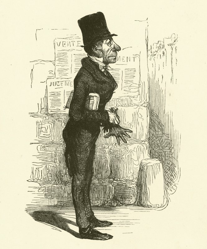 A kis ügyvéd (metszet) alkotó: Honore (after) Daumier