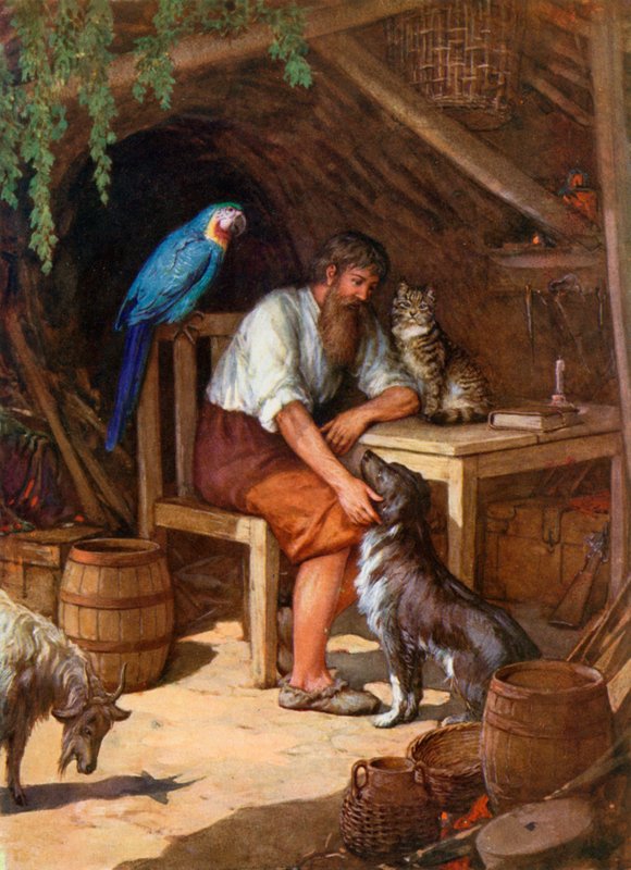 Illusztráció Robinson Crusoe-hoz alkotó: Howard Davie