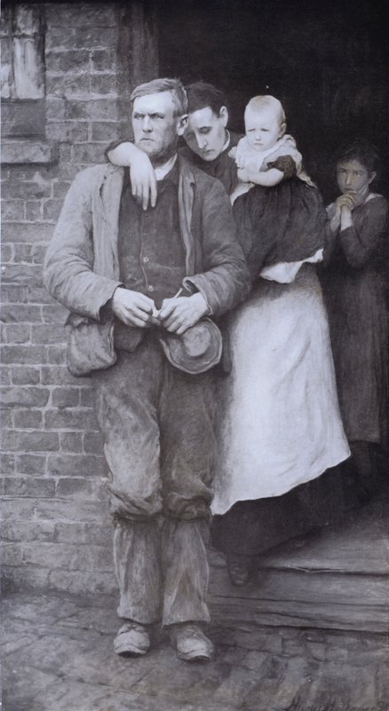 On Strike (litho) alkotó: Hubert von Herkomer
