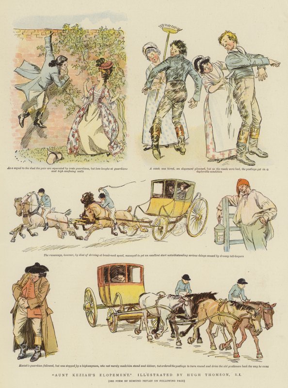Keziah néni szökése (chromolitho) alkotó: Hugh Thomson
