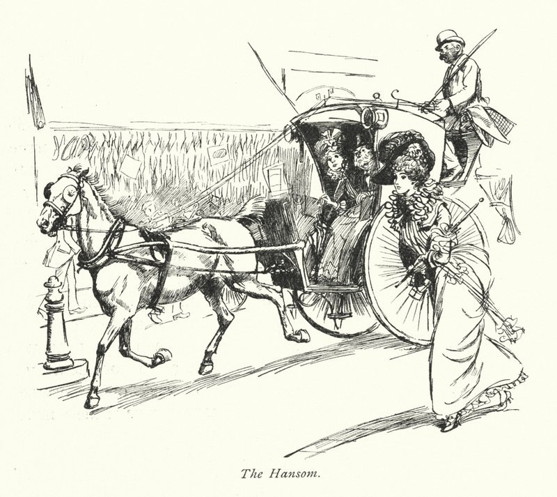 London: Hansom (színes litográfia) alkotó: Hugh Thomson