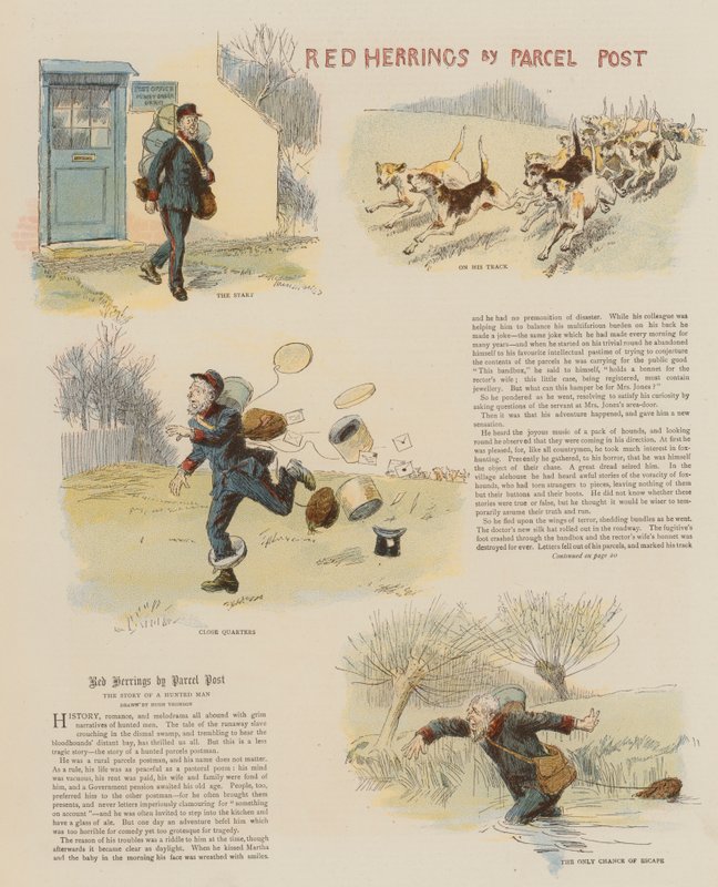 Vörös hering a csomagpostától (chromolitho) alkotó: Hugh Thomson