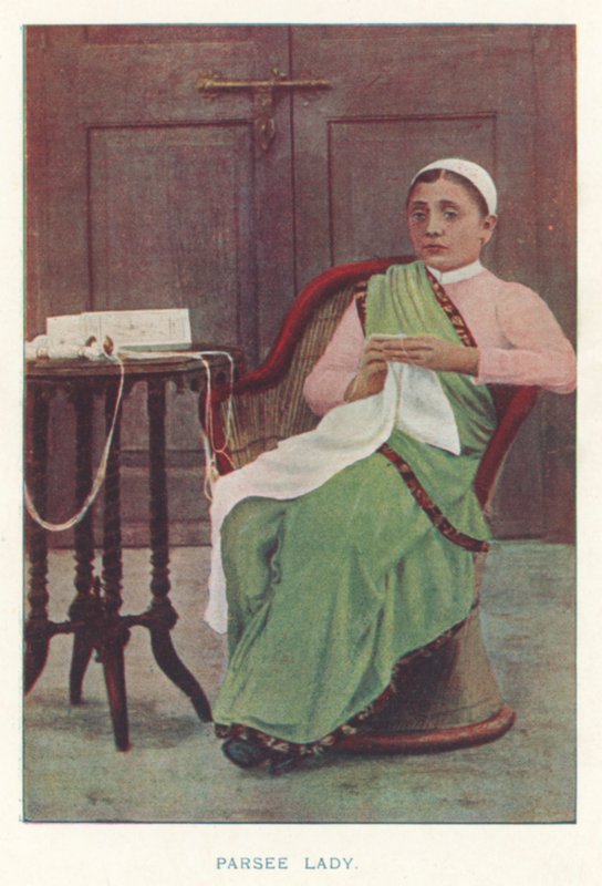 Indiai bennszülöttek: Parsee Lady (színes fotó) alkotó: Indian photographer
