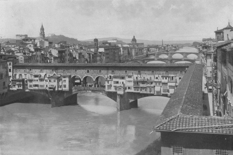 Firenze, kilátás a három hídra (f/w fotó) alkotó: Italian Photographer