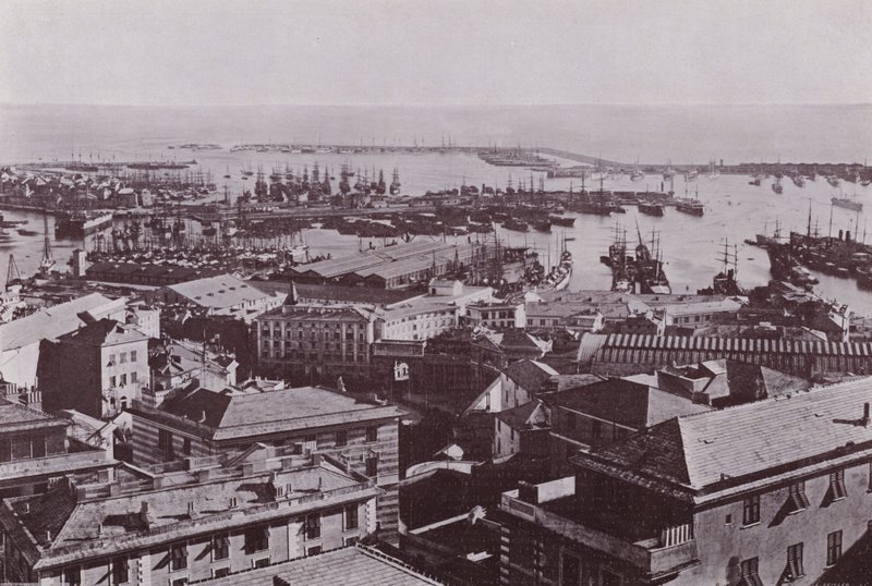Olaszország: Genova, panoráma (f/w fotó) alkotó: Italian Photographer