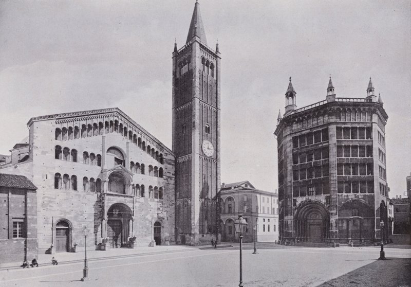 Olaszország: Parma, katedrális és keresztelőkápolna (f/w fotó) alkotó: Italian Photographer