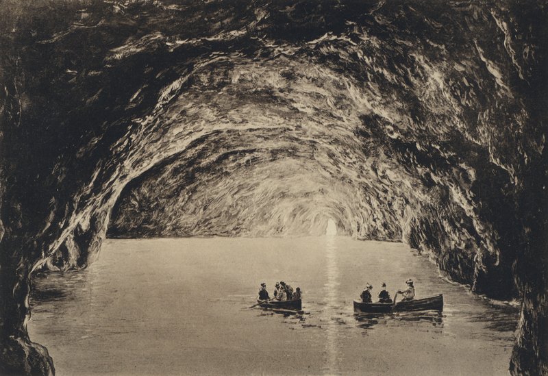 Nápoly: Capri, Grotta Azzurra (f/w fotó) alkotó: Italian Photographer
