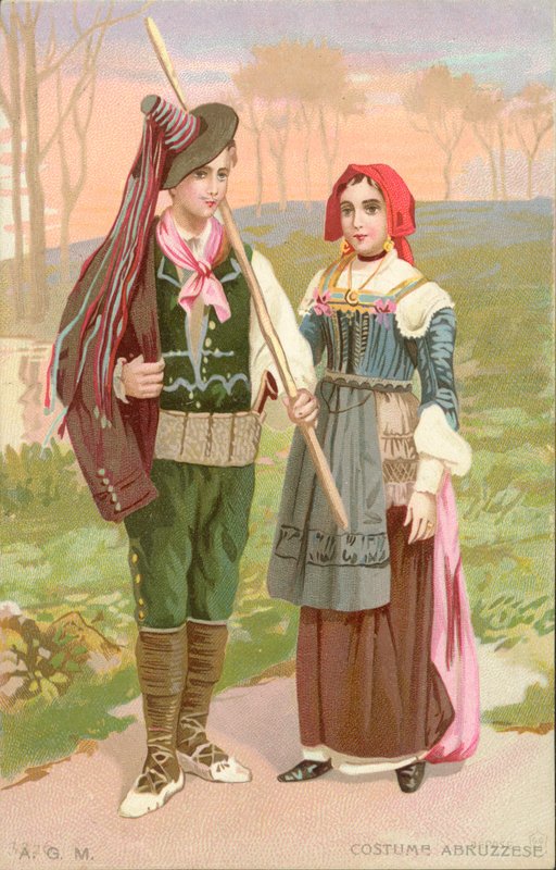 Abruzzói viselet (chromolitho) alkotó: Italian School