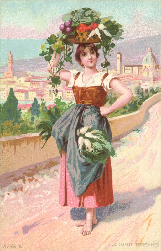 Toscanai viselet (chromolitho) alkotó: Italian School