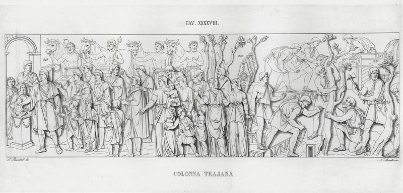 Traianus oszlopa (metszet) alkotó: Italian School