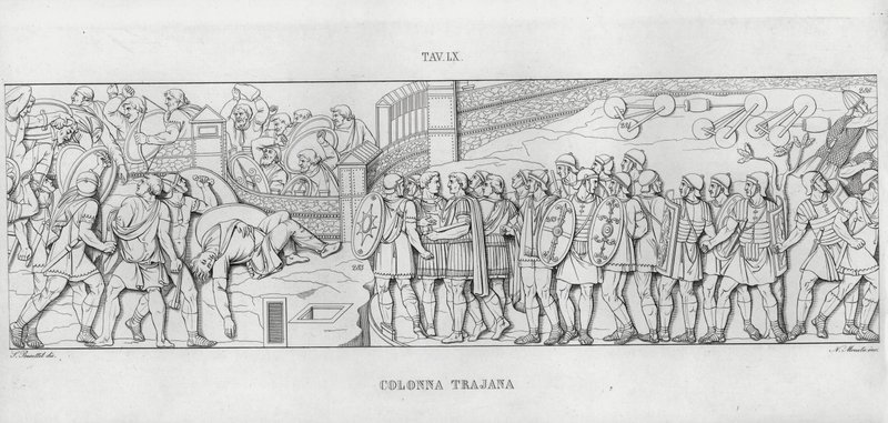 Traianus oszlopa (metszet) alkotó: Italian School