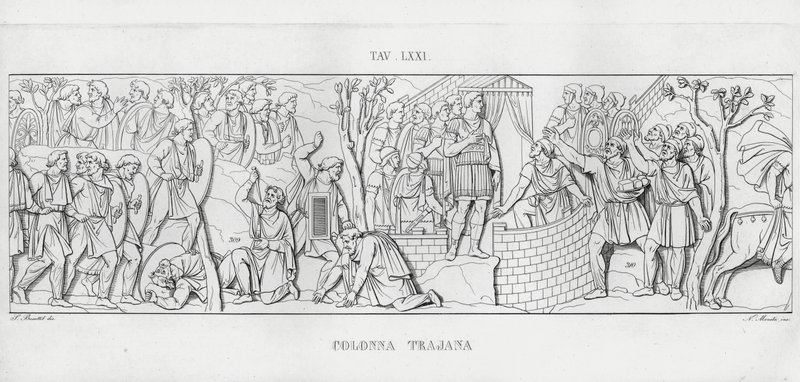 Traianus oszlopa (metszet) alkotó: Italian School