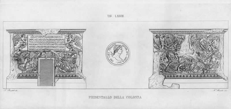 Traianus oszlopa (metszet) alkotó: Italian School