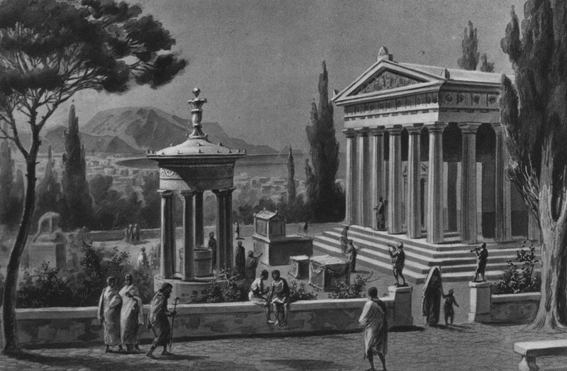 Pompei: Herkules temploma (litho) alkotó: Italian School