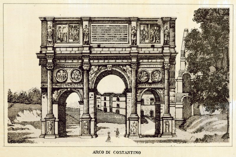 Róma: Konstantin diadalíve (litho) alkotó: Italian School