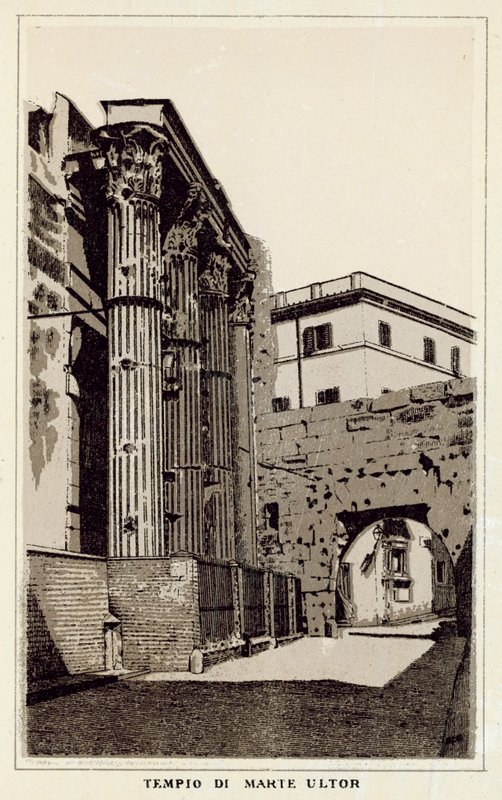 Róma: Mars Ultor temploma (litho) alkotó: Italian School