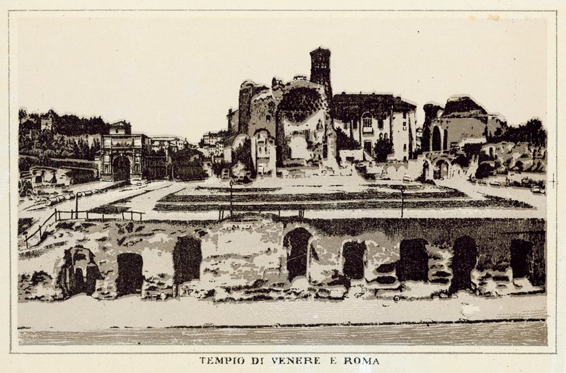 Róma: Vénusz temploma és Róma (litho) alkotó: Italian School
