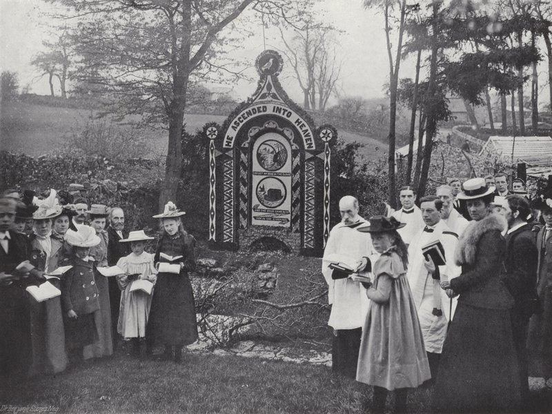 Tissington Well Öltözködés, Zsoltárok olvasása a Koporsókútnál alkotó: J. Benjamin Stone