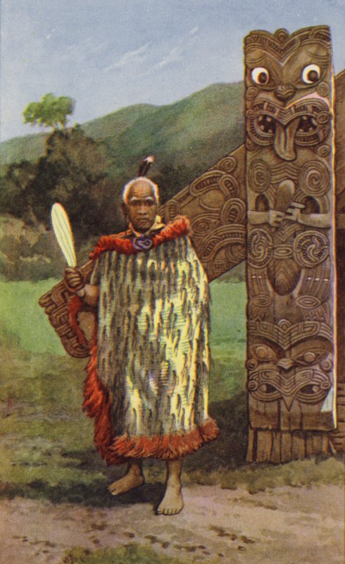 Maori főnök (színes litho) alkotó: J. Macfarlane