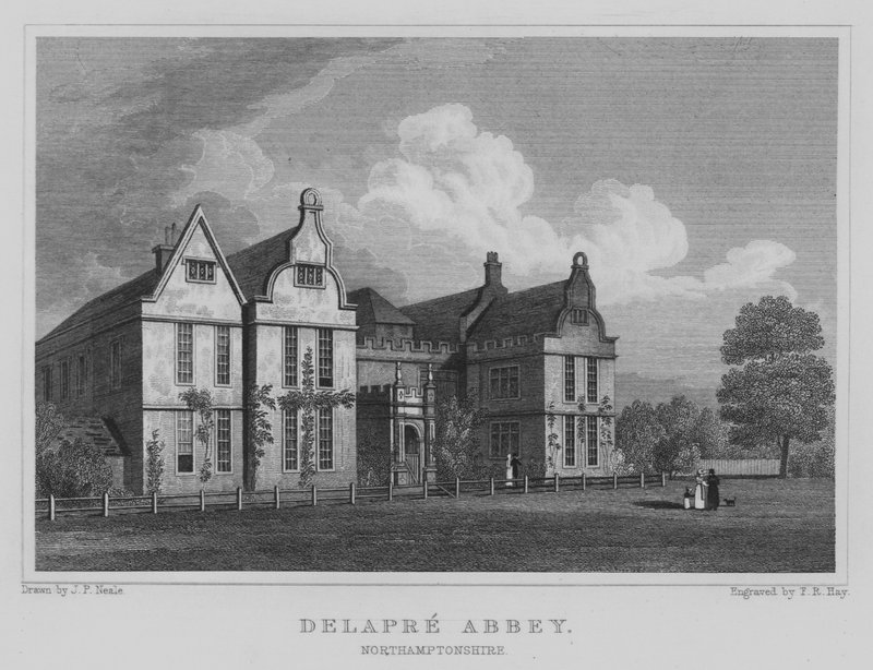 Delapre Abbey, Northamptonshire (metszet) alkotó: John Preston Neale