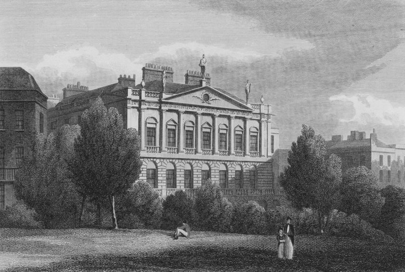 Earl Spencer háza, Green Park (metszet) alkotó: John Preston Neale