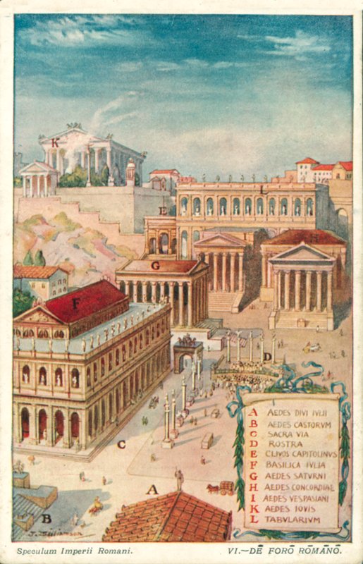 Forum Romanum, ókori Róma (színes litho) alkotó: J. Williamson