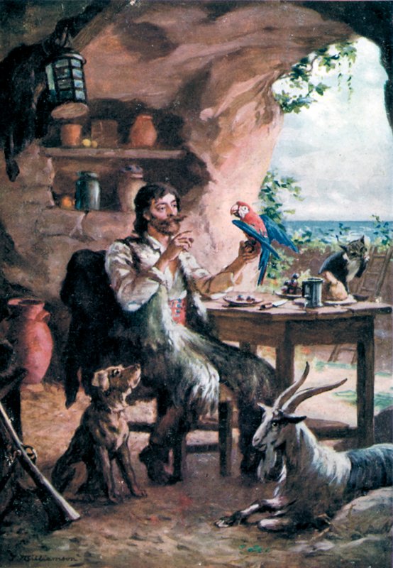 Robinson Crusoe (színes litó) alkotó: J. Williamson