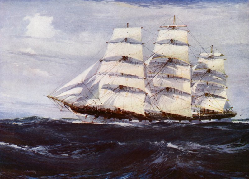 Clipper hajók: Benvenue (színes litho) alkotó: Jack (after) Spurling