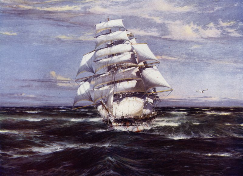 Clipper hajók: Harbinger (színes litho) alkotó: Jack (after) Spurling