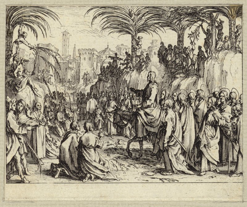 Jézus Krisztus belép Jeruzsálembe (metszet) alkotó: Jacques (after) Callot