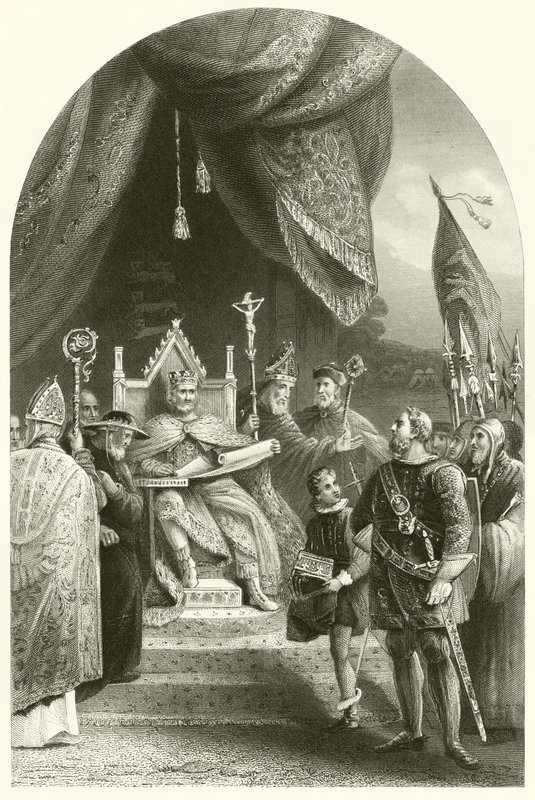 János király pecsételő Magna Charta (metszet) alkotó: James (after) Lonsdale