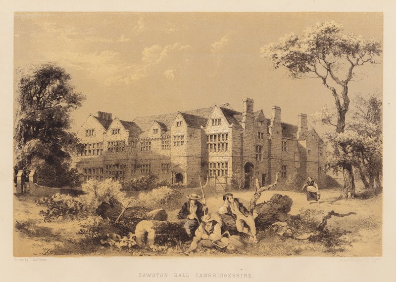 Sawston Hall, Cambridgeshire (akvatinta) alkotó: James Dafforne