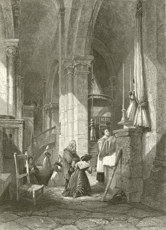 Polignac templom, Auvergne alkotó: James Duffield Harding