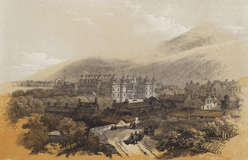 Holyrood palota (chromolitho) alkotó: James Duffield Harding