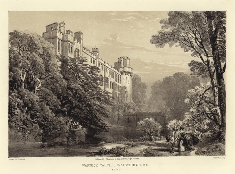 Warwick kastély (litotint) alkotó: James Duffield Harding