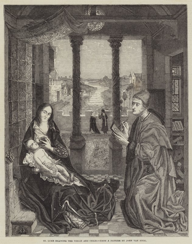 Szent Lukács rajzolja a Szűzanyát és a gyermeket alkotó: Jan van Eyck