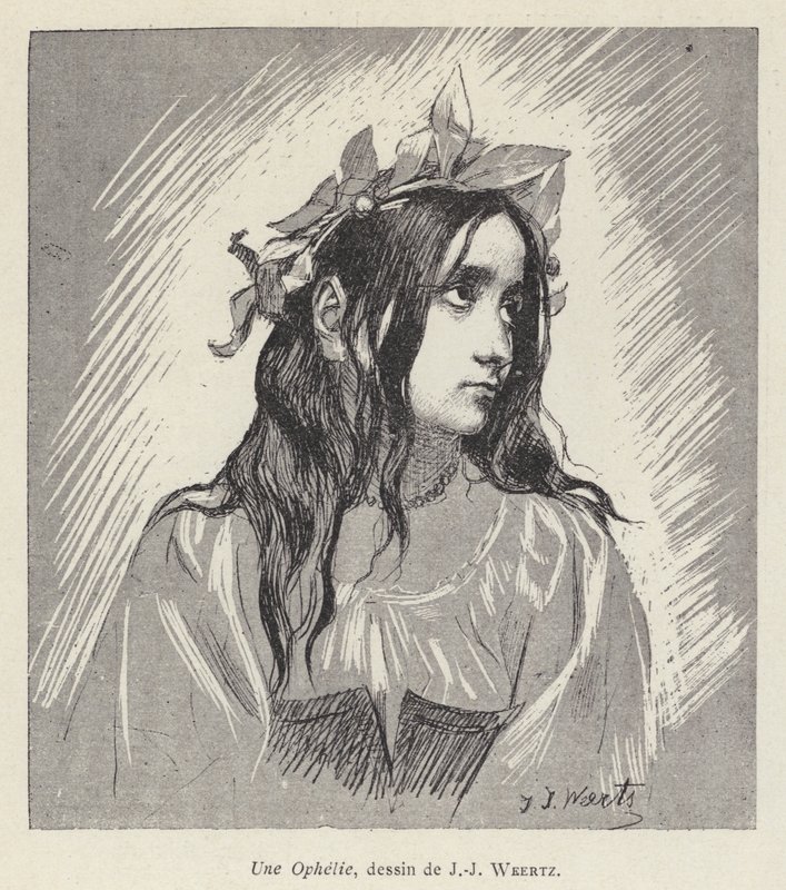 Ophelia (litho) alkotó: Jean Joseph Weerts