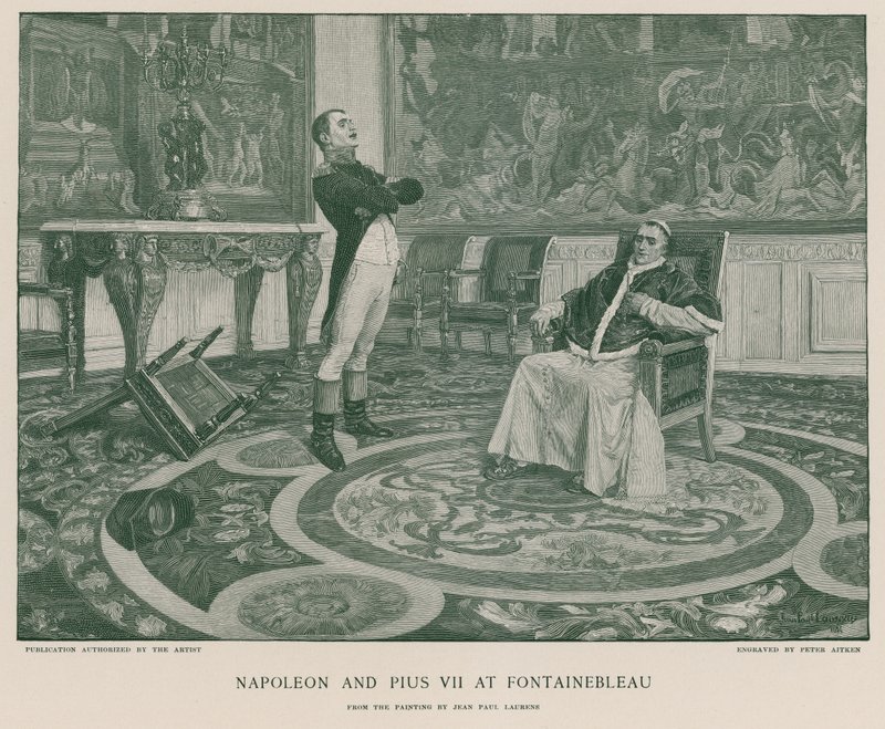 Napóleon és VII. Pius Fontainebleau-ban alkotó: Jean Paul Laurens