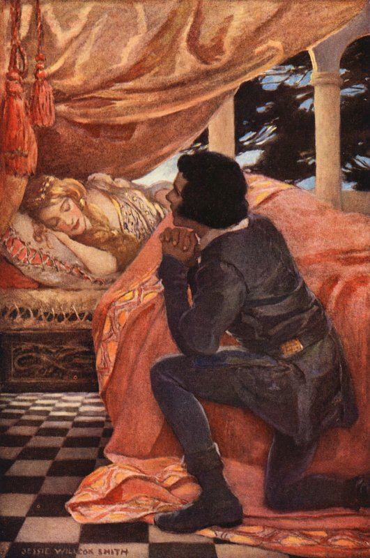 Csipkerózsika (színes litográfia) alkotó: Jessie Willcox Smith