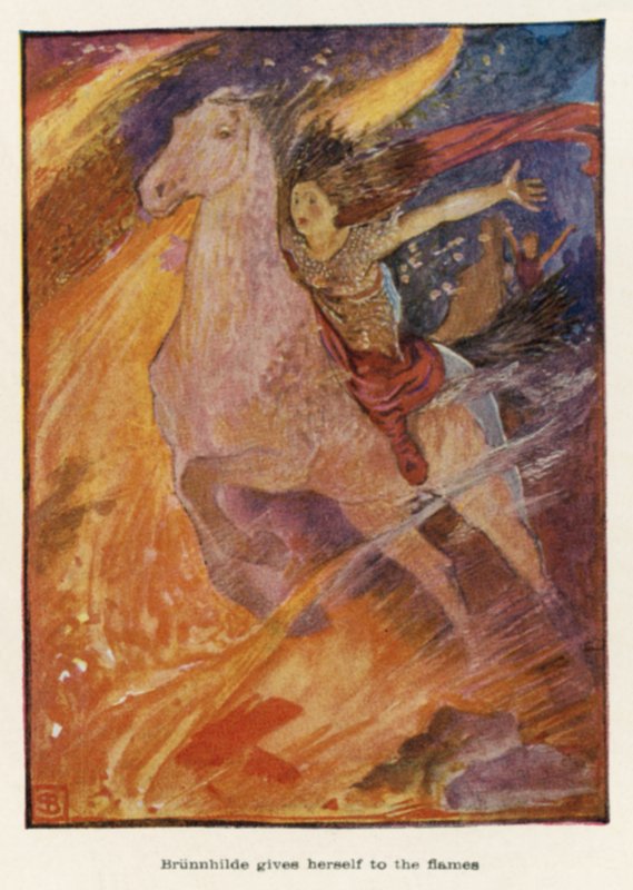 Brunnhilde átadja magát a lángoknak alkotó: John Byam Liston Shaw
