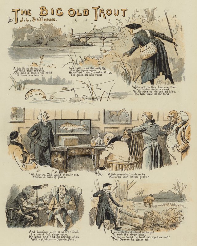 A nagy vén pisztráng (chromolitho) alkotó: John Charles Dollman