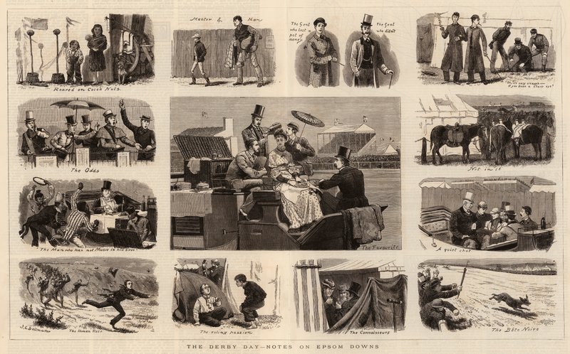 The Derby Day, Notes on Epsom Downs alkotó: John Charles Dollman