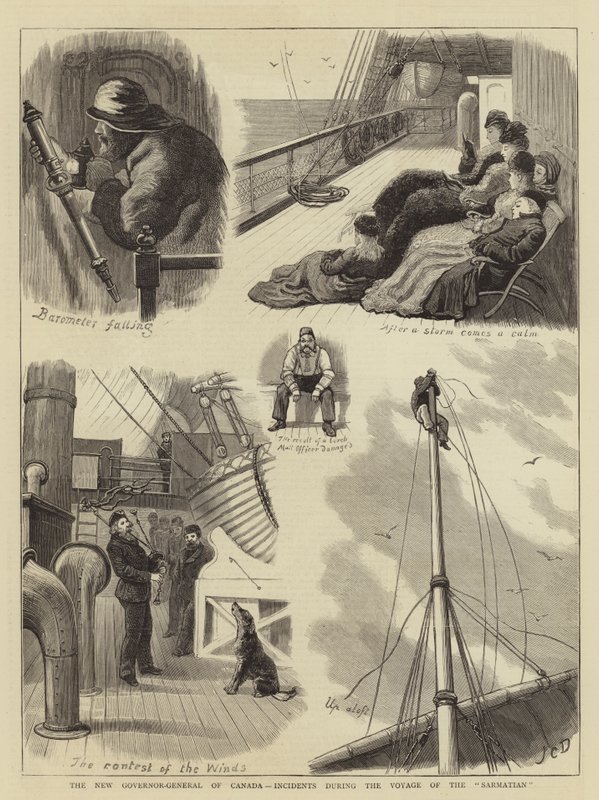 Kanada új főkormányzója, események a Sarmatian útja során alkotó: John Charles Dollman