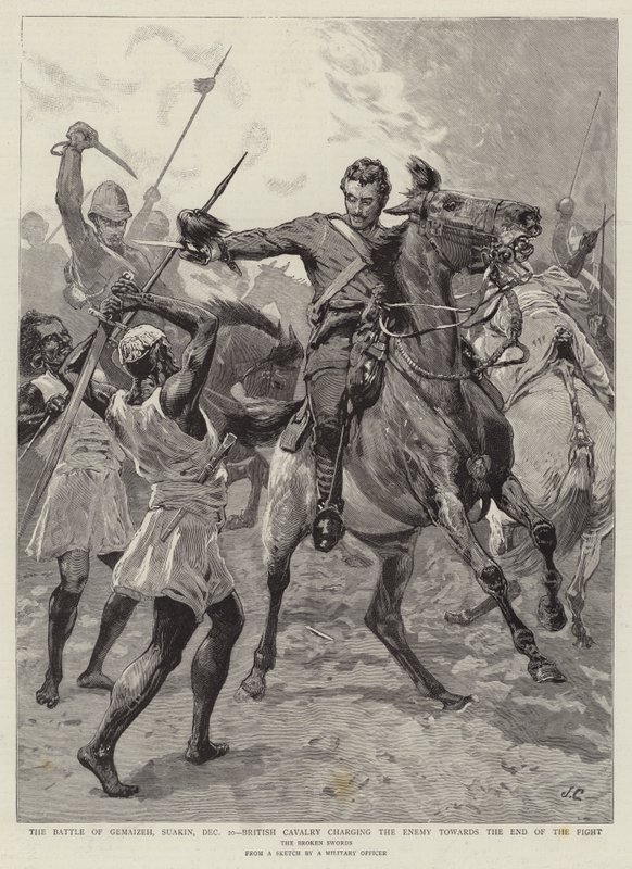A gemaizehi csata, Suakin, december 20., a brit lovasság támadja az ellenséget a harc vége felé alkotó: John Charlton