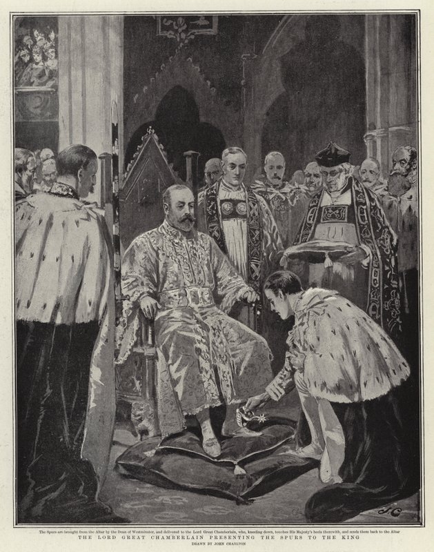 A Lord Great Chamberlain bemutatja a Spurst a királynak alkotó: John Charlton