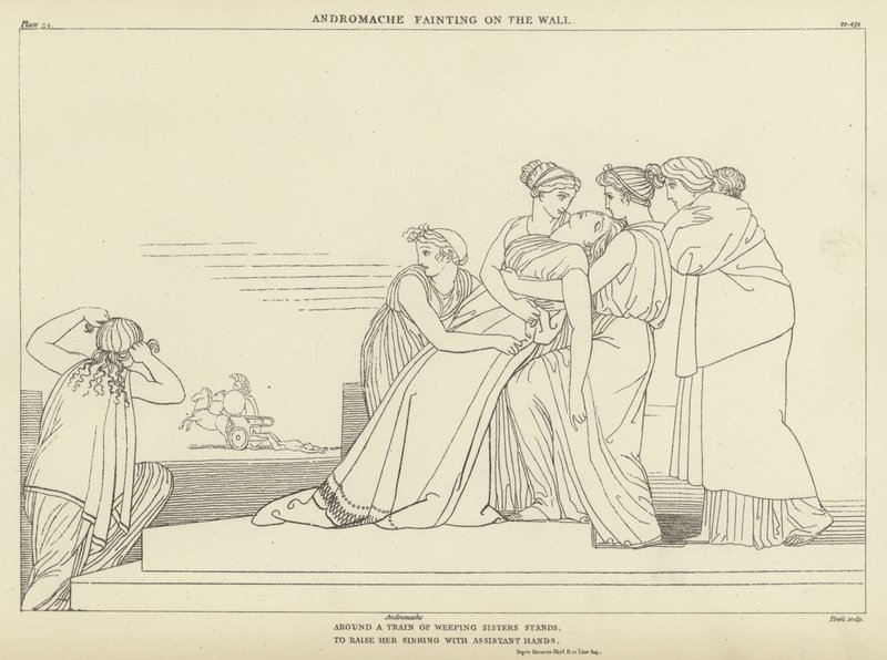 Andromache elájul a falon alkotó: John Flaxman