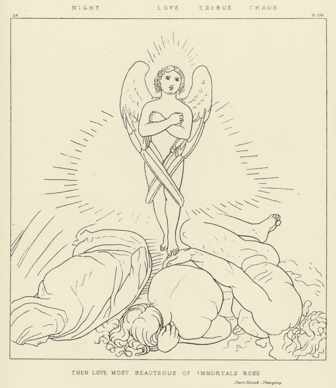 Éjszaka, szerelem, Erebus, káosz alkotó: John Flaxman